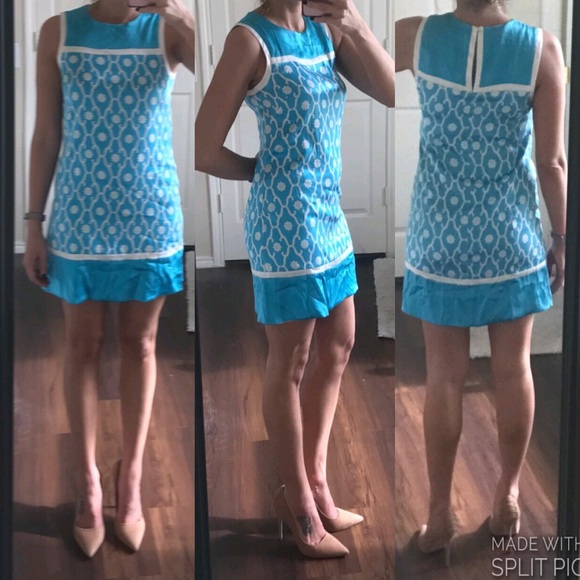 bebe Dresses & Skirts - Bebe sky blue and ivory white silk dress
